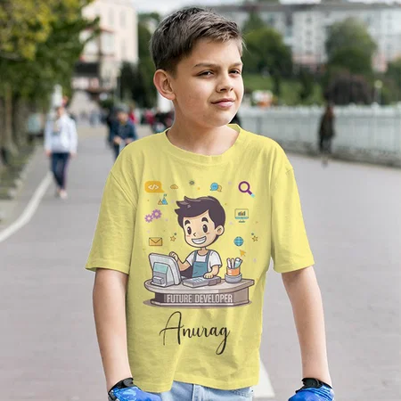 Future Developer Customized Half Sleeve Kid’s Cotton T-Shirt