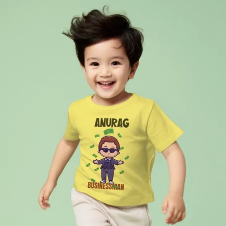 Businessman Customized Half Sleeve Kid’s Cotton T-Shirt
