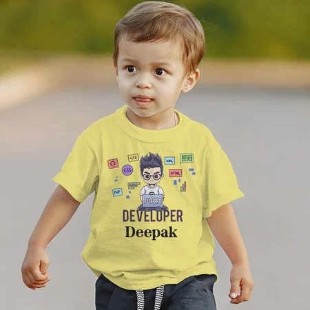 Future Developer Customized Half Sleeve Kid’s Cotton T-Shirt