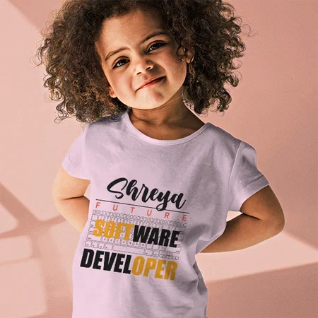 Future Software Developer Customized Half Sleeve Kid’s Cotton T-Shirt
