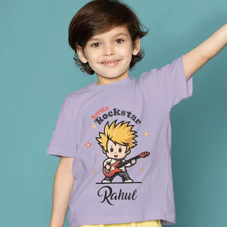 Little Rockstar Customized Half Sleeve Kid’s Cotton T-Shirt