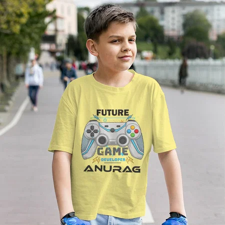 Future Game Developer Customized Half Sleeve Kid’s Cotton T-Shirt