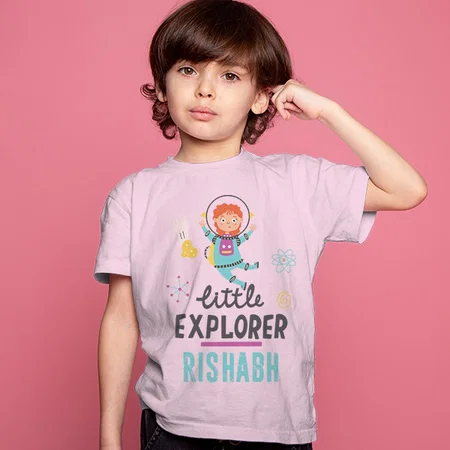 Little Explorer Customized Half Sleeve Kid’s Cotton T-Shirt