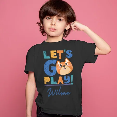 Let's Go Play Customized Half Sleeve Kid’s Cotton T-Shirt
