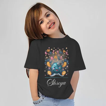 Christmas Ball Customized Half Sleeve Kid’s Cotton T-Shirt