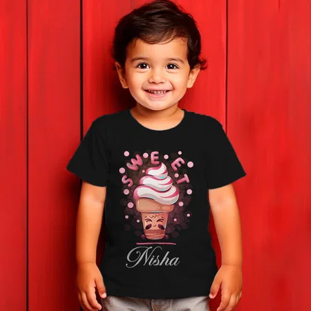 Sweet Ice Cream Customized Half Sleeve Kid’s Cotton T-Shirt