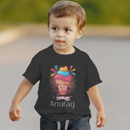 Ice Cream Customized Half Sleeve Kid’s Cotton T-Shirt