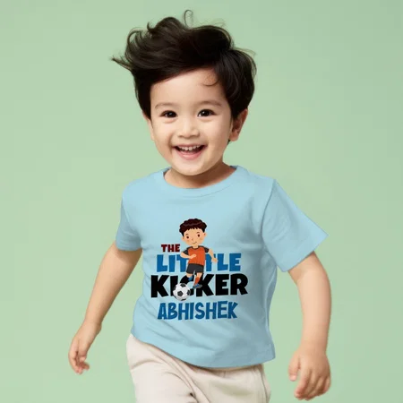 The Little Kicker Customized Half Sleeve Kid’s Cotton T-Shirt