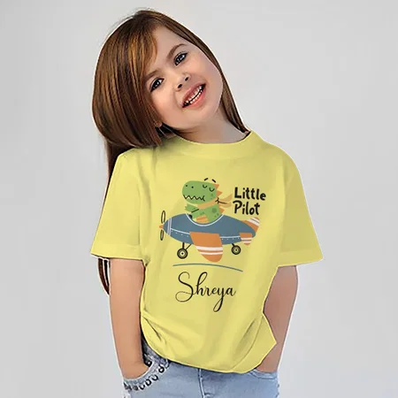 Little Pilot Customized Half Sleeve Kid’s Cotton T-Shirt