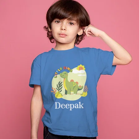 Little Dino Customized Half Sleeve Kid’s Cotton T-Shirt