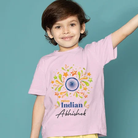 Proud Indian Customized Half Sleeve Kid’s Cotton T-Shirt