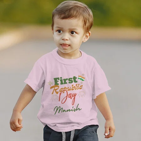 First Republic Day Customized Half Sleeve Kid’s Cotton T-Shirt