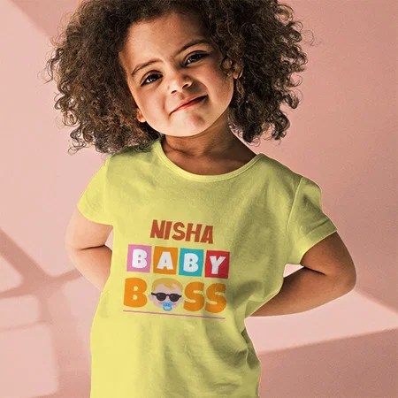 Baby Boss Customized Half Sleeve Kid’s Cotton T-Shirt