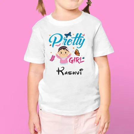 Pretty Girl Customized Half Sleeve Kid’s Cotton T-Shirt