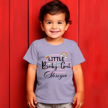Little Baby Girl Customized Half Sleeve Kid’s Cotton T-Shirt