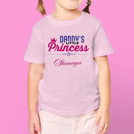 Daddy's Little Princess Customized Half Sleeve Kid’s Cotton T-Shirt