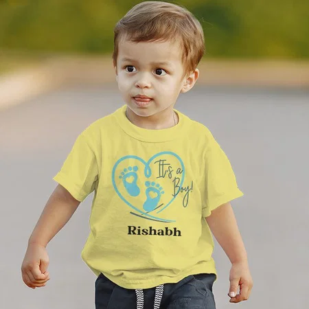 It's a Boy Customized Half Sleeve Kid’s Cotton T-Shirt