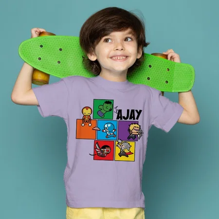 Little Superheroes Customized Half Sleeve Kid’s Cotton T-Shirt