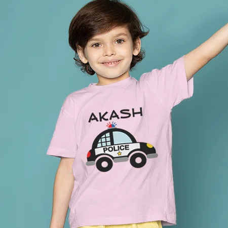 Little Car Customized Half Sleeve Kid’s Cotton T-Shirt
