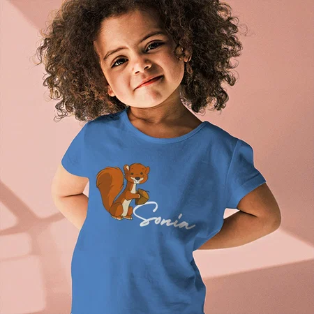 Cute Animal Customized Half Sleeve Kid’s Cotton T-Shirt
