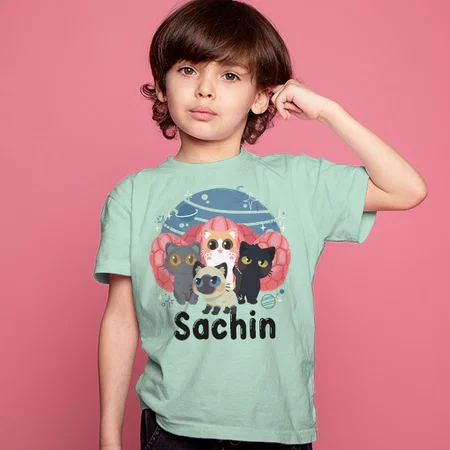 Kittens Customized Half Sleeve Kid’s Cotton T-Shirt