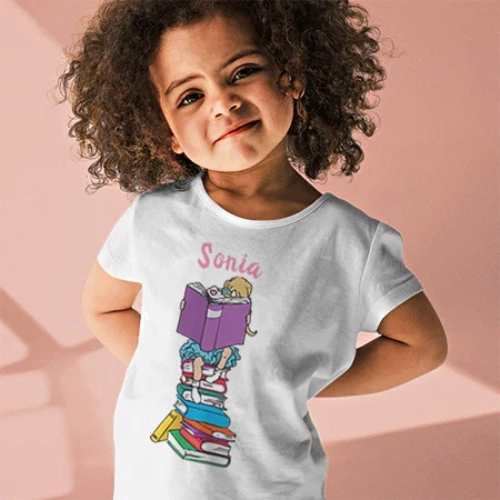 Book Lover Customized Half Sleeve Kid’s Cotton T-Shirt