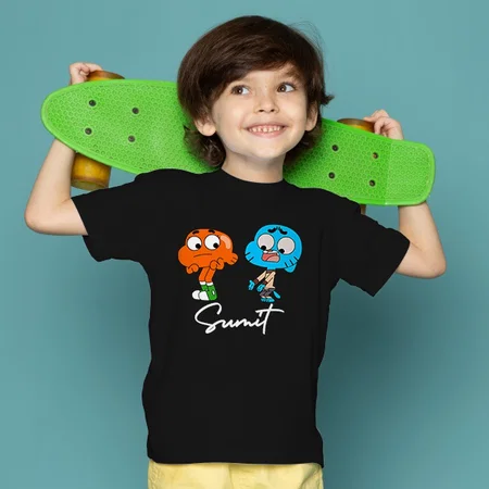 Cartoons Customized Half Sleeve Kid’s Cotton T-Shirt