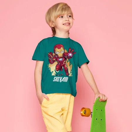 Superhero Customized Half Sleeve Kid’s Cotton T-Shirt