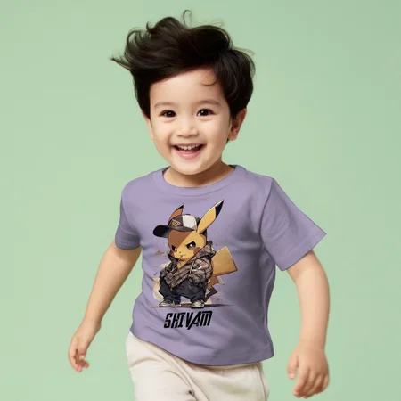 Cartoon Customized Half Sleeve Kid’s Cotton T-Shirt
