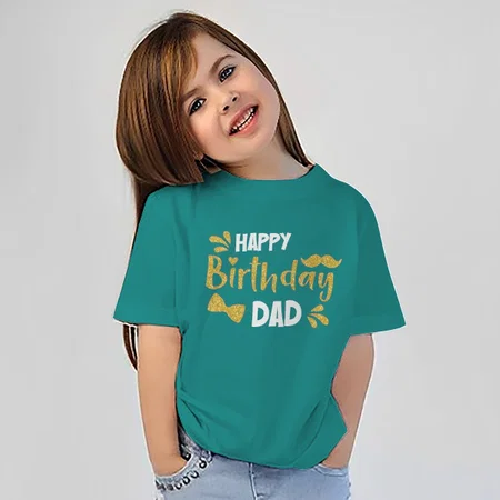 Happy Birthday Dad Customized Half Sleeve Kid’s Cotton T-Shirt
