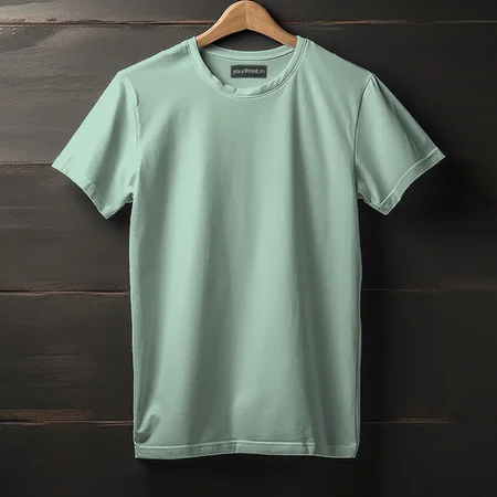 Mint Green Solid Plain Half Sleeve Men's Cotton T-Shirt by yP Basics