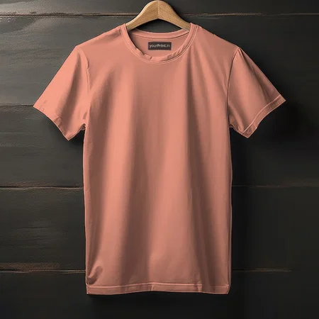 Sunset Orange Solid Plain Half Sleeve Men's Cotton T-Shirt by yP Basics
