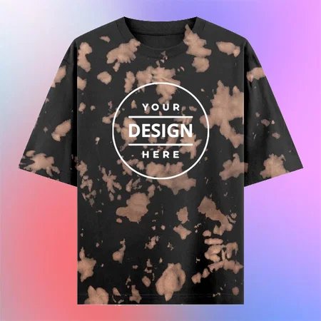 Brown Tie Dye Pattern Oversized Hip Hop Customized Half Sleeve Men's Cotton T-Shirt