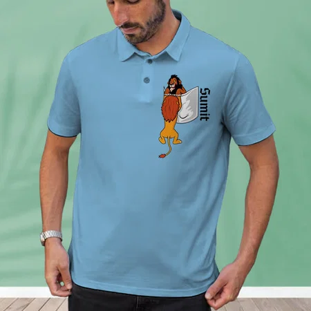 Lion King Polo Customized Half Sleeve Men’s Cotton Polo T-Shirt