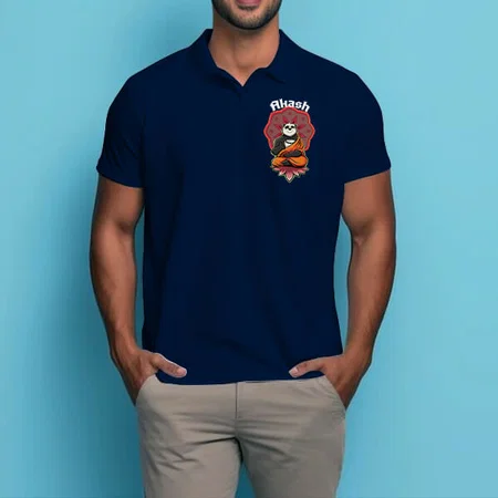 Peaceful Warrior Polo Customized Half Sleeve Men’s Cotton Polo T-Shirt
