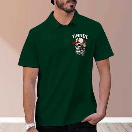 Scary Skull Polo Customized Half Sleeve Men’s Cotton Polo T-Shirt
