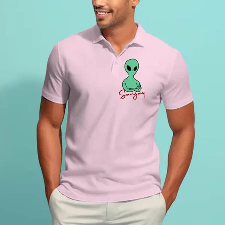 Alien Signature Polo Customized Half Sleeve Men’s Cotton Polo T-Shirt