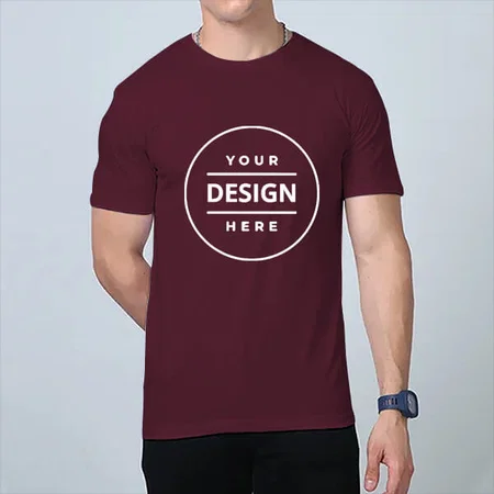 Maroon Supima Cottom Customized Half Sleeve Men's Premium Cotton T-Shirt
