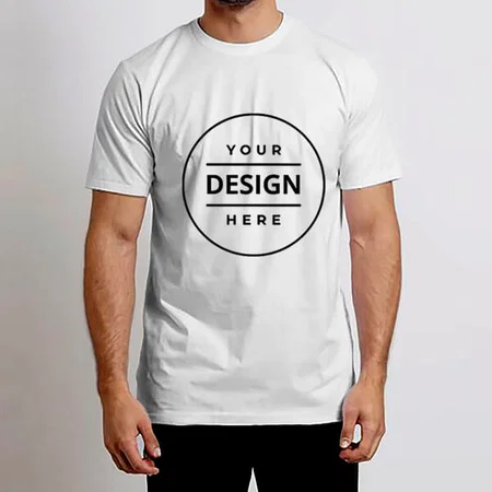 White Supima Cottom Customized Half Sleeve Men's Premium Cotton T-Shirt