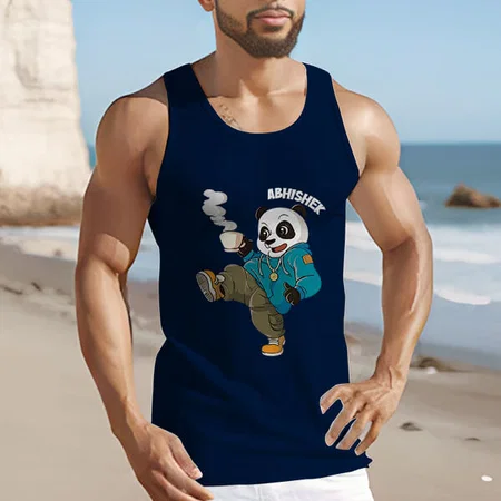 Cool Panda Customized Tank Top Vest for Men