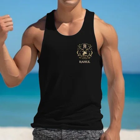 Name with Initials Customized Tank Top Vest for Men