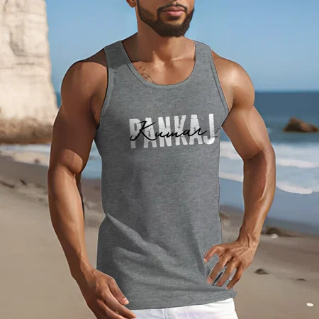 Signature Name Customized Tank Top Vest for Men