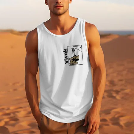 Drop Name Customized Tank Top Vest for Men