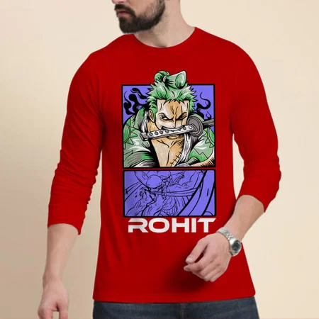 Samurai Customized Printed Men's Full Sleeves Cotton T-Shirt