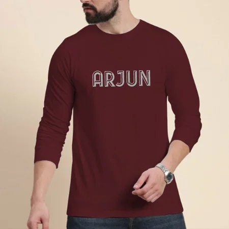 My Name Customized Printed Men's Full Sleeves Cotton T-Shirt