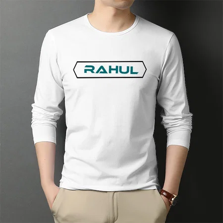 Techno Name Customized Printed Men's Full Sleeves Cotton T-Shirt