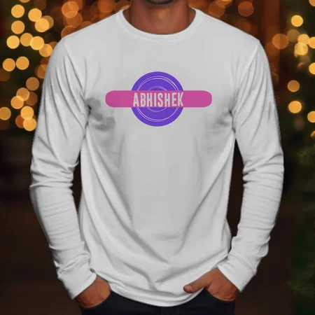 Cool Name Customized Printed Men's Full Sleeves Cotton T-Shirt