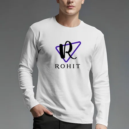 Trigonal Name Customized Printed Men's Full Sleeves Cotton T-Shirt