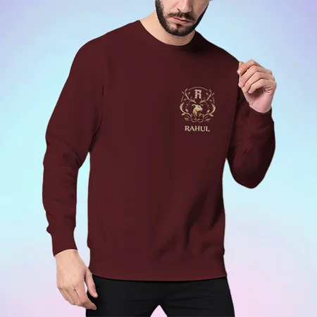 Name with Initials Customized Printed Men's Full Sleeves Cotton T-Shirt
