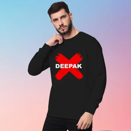 Danger Customized Printed Men's Full Sleeves Cotton T-Shirt